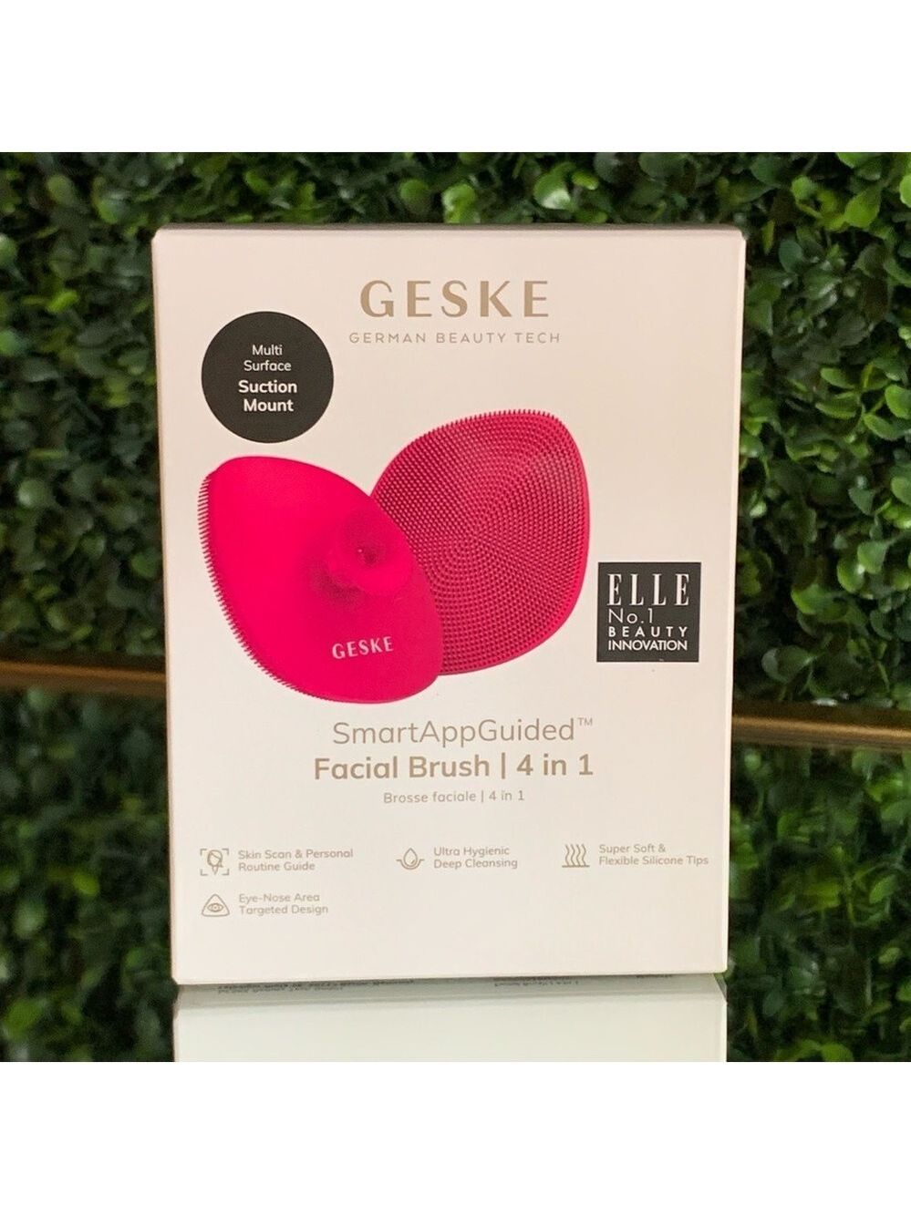 GESKE Smart App Guided Facial Brush 4 in 1 | NEW | Suction Mounted | Magenta